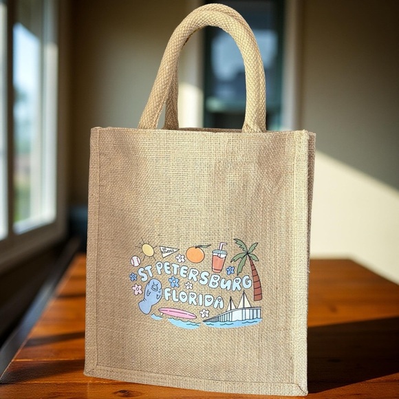 St. Petersburg, Florida Tote Bags | Handmade Wedding Welcome Bags / Favor Bags - Picture 1 of 9
